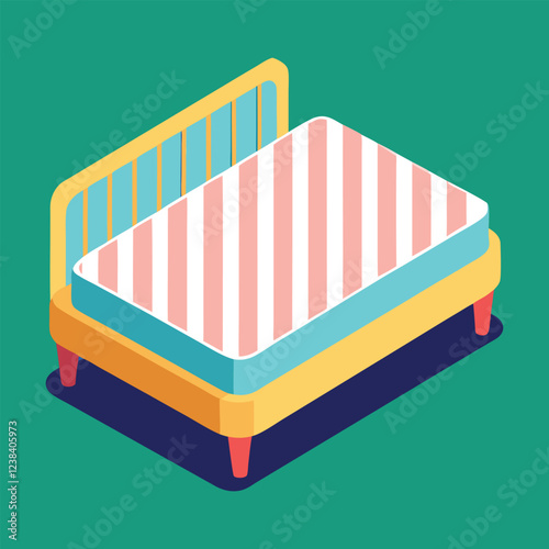 baby crib mattress flat vector for nursery and childcare projects.soft and comfortable crib mattress illustration for infant sleep essentials.soft and comfortable crib mattress illustration for infan
 photo