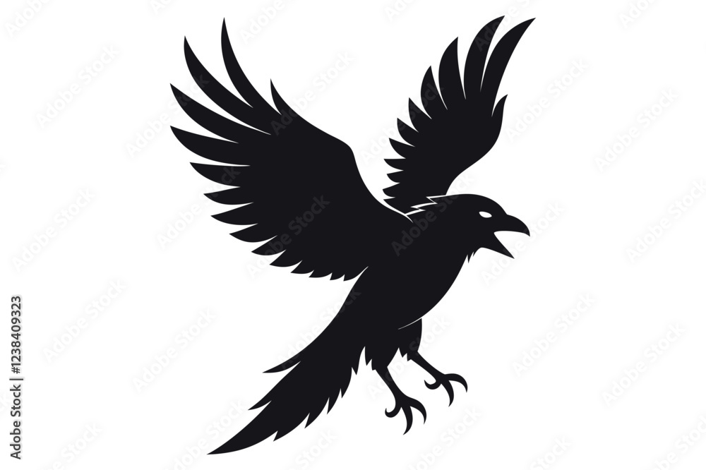 Obraz premium eagle with wings flying bird vector silhouette