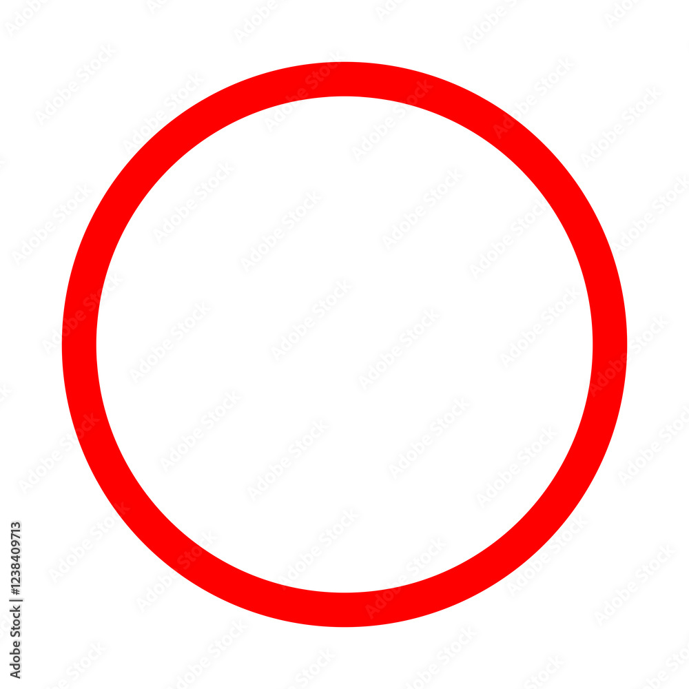 Red circle illustration, color Red circle illustration, color