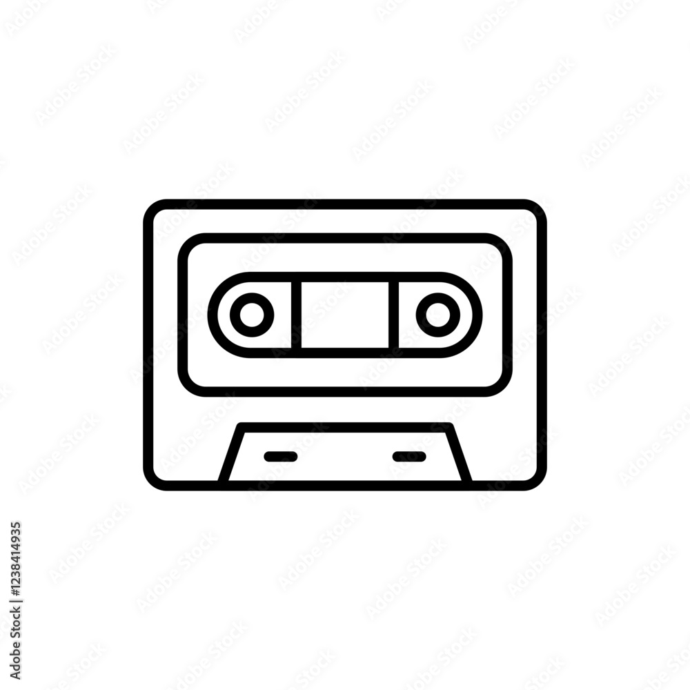 Cassette outline icons, minimalist vector illustration ,simple transparent graphic element .Isolated on white background Cassette outline icons, minimalist vector illustration ,simple transparent graphic element .Isolated on white background