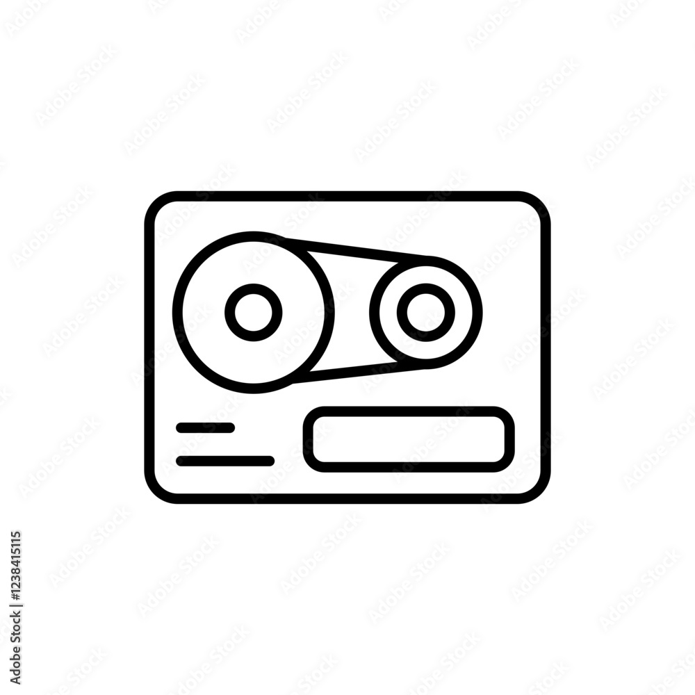 Cassette outline icons, minimalist vector illustration ,simple transparent graphic element .Isolated on white background Cassette outline icons, minimalist vector illustration ,simple transparent graphic element .Isolated on white background