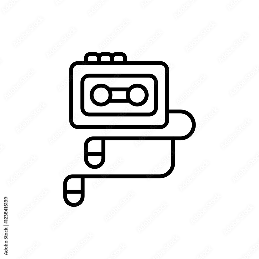 Cassette player outline icons, minimalist vector illustration ,simple transparent graphic element .Isolated on white background Cassette player outline icons, minimalist vector illustration ,simple transparent graphic element .Isolated on white background