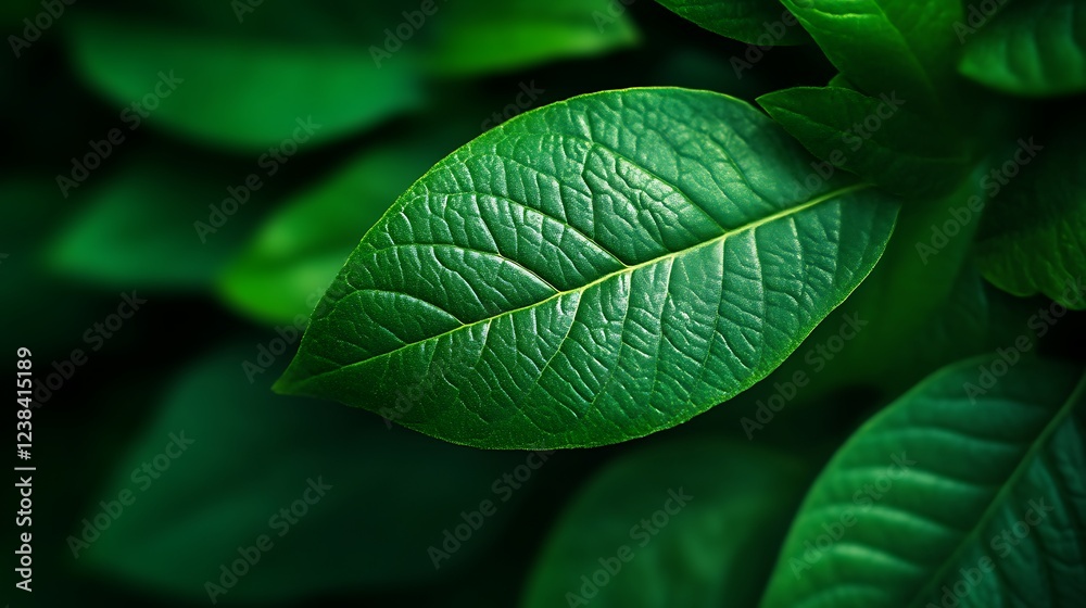 Lush Green Leaf Close Up Detailed Texture Lush Green Leaf Close Up Detailed Texture