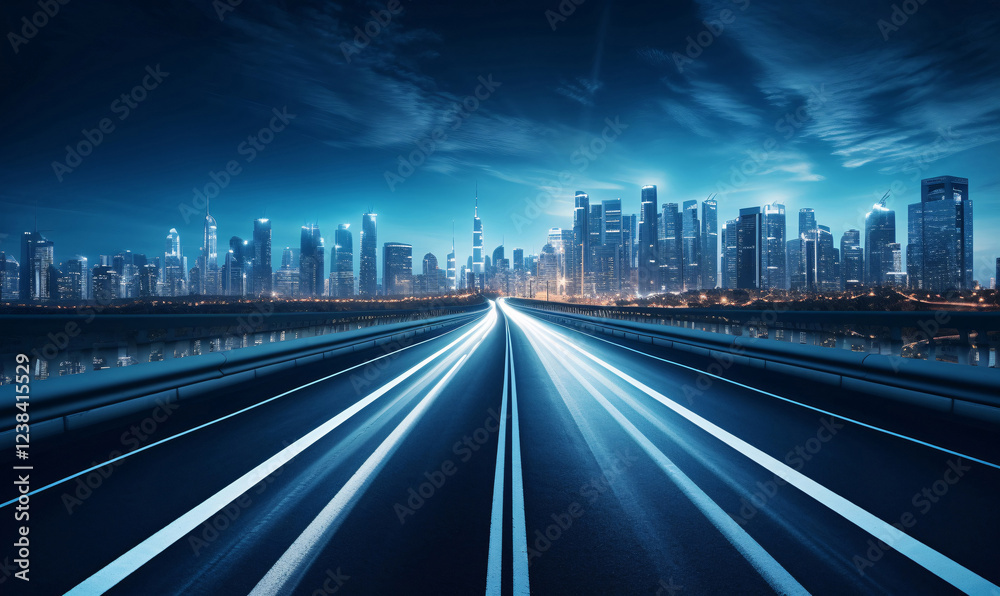 Obraz premium Expressway leading to the city.