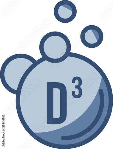 vitamin D3 drops icon, transparent background. replaceable blue color design