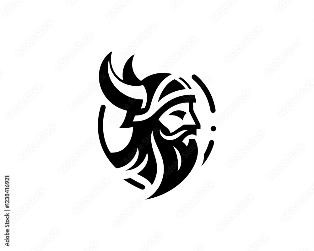 Naklejka premium Viking Logo Design Template