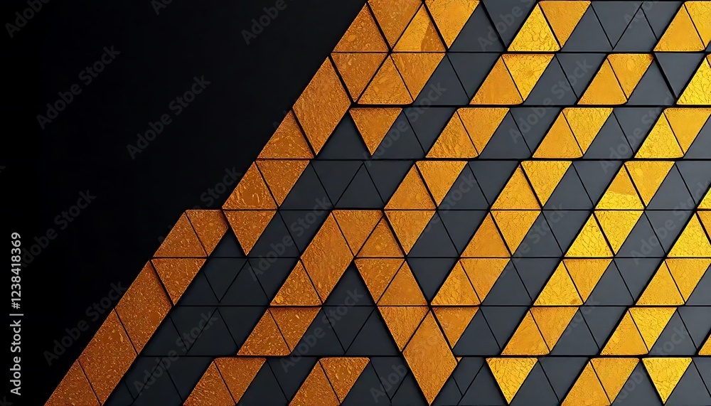 Fototapeta premium Abstract Gold And Black Triangle Pattern Design