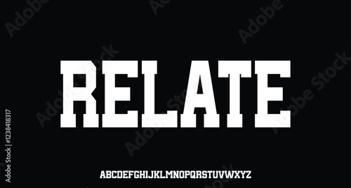 Classic college font. Vintage sport font in american style for football, baseball or basketball logos and t-shirt. Athletic department typeface, varsity style font. Vector
