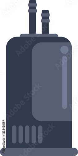 Modern gas boiler heating water with two pipes for central heating system