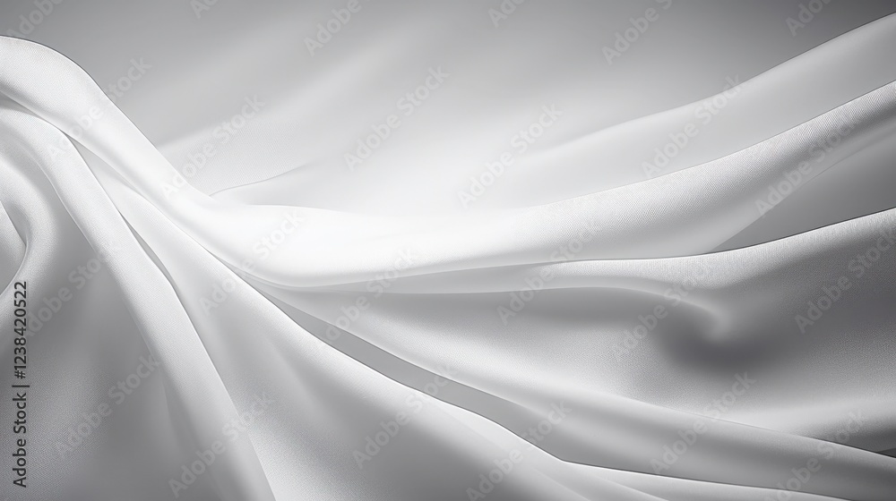 Obraz premium Elegant White Cloth Drapery with Soft Flowing Fabric Ideal for Minimalistic Backgrounds and Creative Projects