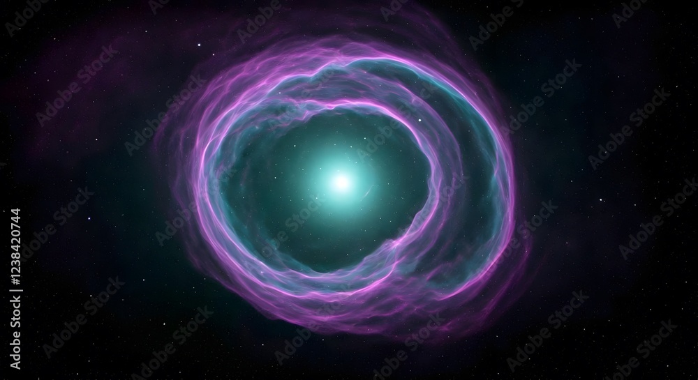 A hidden galaxy bathed in dim purple and teal light, shrouded in cosmic dust, Ai Generated A hidden galaxy bathed in dim purple and teal light, shrouded in cosmic dust, Ai Generated