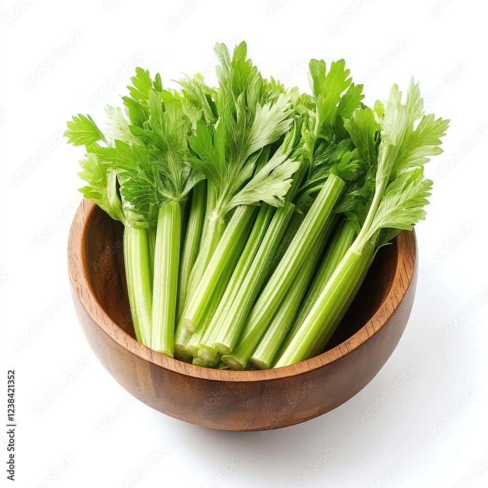 Fresh Green Celery Stalks in Bowl eat isolated el transparent background Fresh Green Celery Stalks in Bowl eat isolated el transparent background