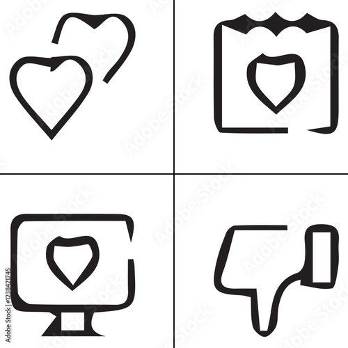 Flirting Day, heart, love, woman, dentist, card, care, valentine, couple, teeth, family vector design icon symbol set 