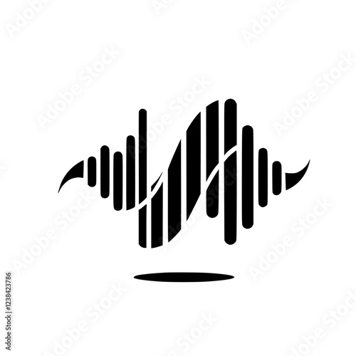 Abstract Sound Wave Technology Vector Icon: Digital Music Frequency, Audio Signal, Rhythm Pattern Graphic