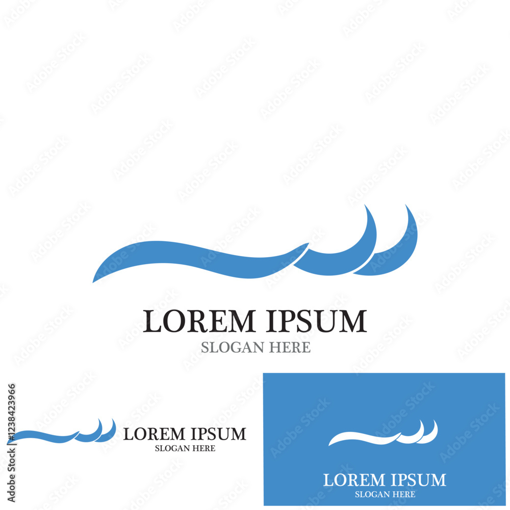 Fototapeta premium water wave icon vector illustration template design