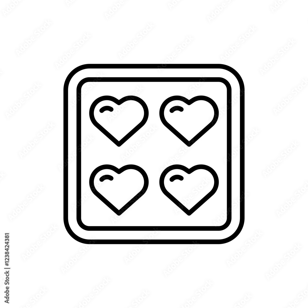 Valentine chocolate outline icons, minimalist vector illustration ,simple transparent graphic element .Isolated on white background Valentine chocolate outline icons, minimalist vector illustration ,simple transparent graphic element .Isolated on white background