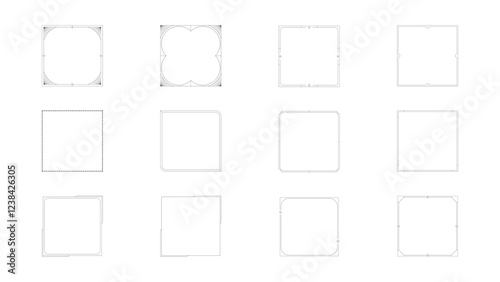 Elegant Geometry Square Line Frames