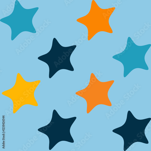 Colorful star pattern for fabrics