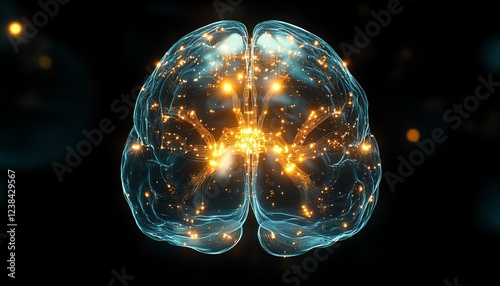 A brain surrounded by glowing circuit lines, symbolizing the seamless integration of humanlike intelligence and cuttingedge technology