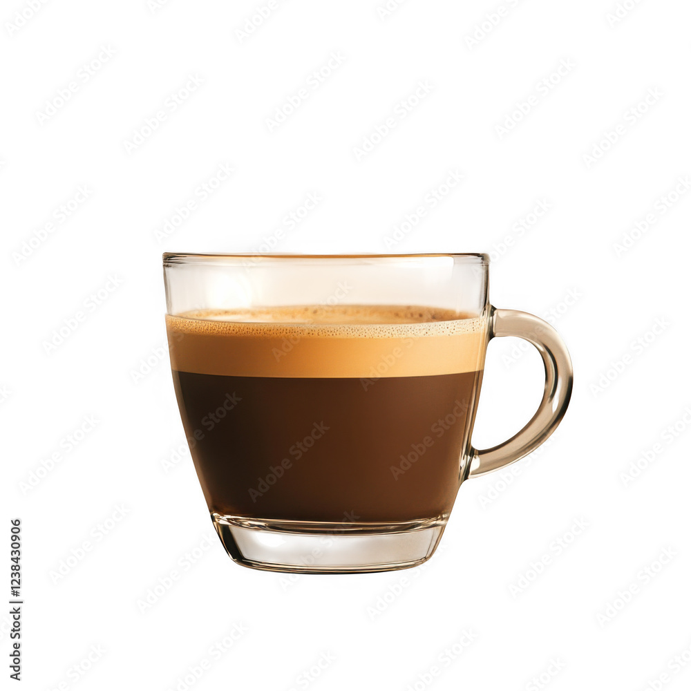 Delicious cup of layered coffee with creamy foam at breakfast time Delicious cup of layered coffee with creamy foam at breakfast time