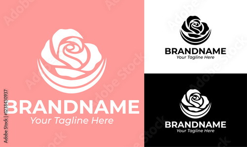 Elegant Rose Logo Design Template for Florists, Beauty Salons, and Boutique Brands
