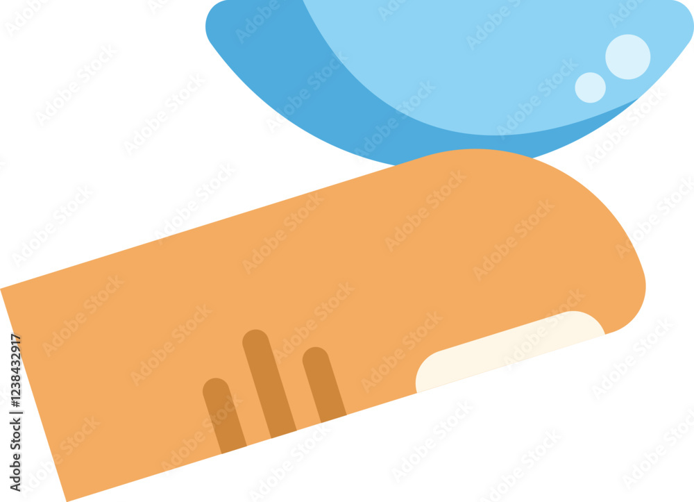 Hand holding a contact lens, representing the concept of vision correction and eye care Hand holding a contact lens, representing the concept of vision correction and eye care
