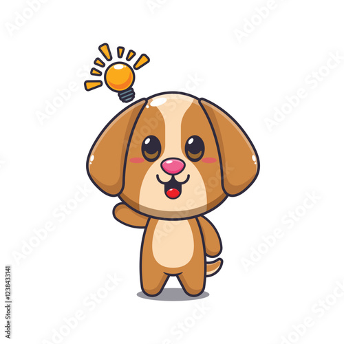 dog mascot cartoon character vector illustration get an idea.
