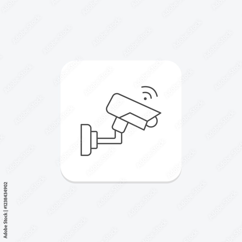 Surveillance Camera thinline icon, vector, pixel perfect, illustrator file Surveillance Camera thinline icon, vector, pixel perfect, illustrator file