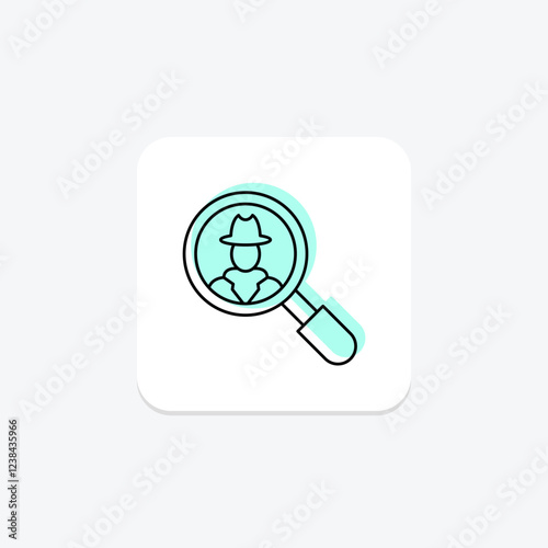 Inspector Scope color shadow thinline icon, vector, pixel perfect, illustrator file