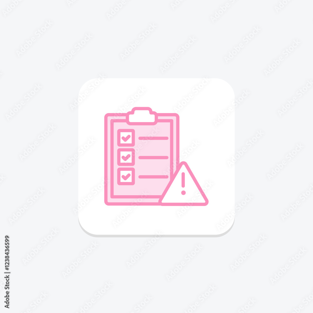 Inspection Risk Assessment duotone line icon, vector, pixel perfect, illustrator file Inspection Risk Assessment duotone line icon, vector, pixel perfect, illustrator file