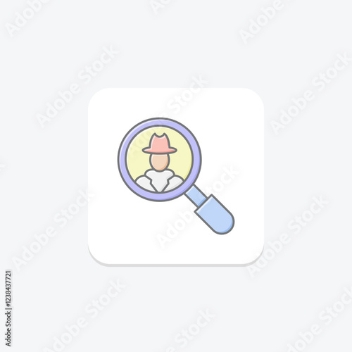 Inspector Scope lineal color icon, vector, pixel perfect, illustrator file