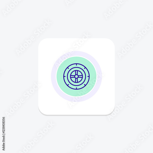 Tire Inspection color circle icon, vector, pixel perfect, illustrator file