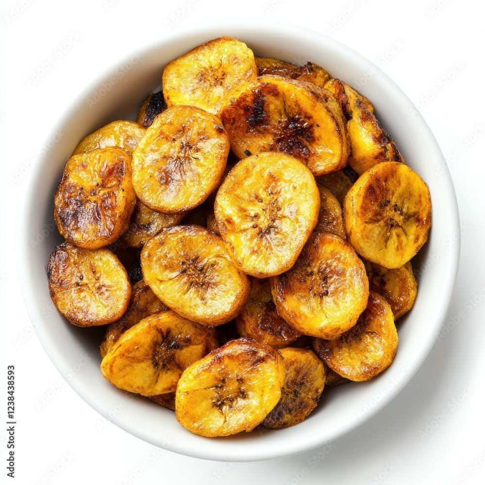Sweet Plantain Slices Bowl Food dish isolated n  transparent background