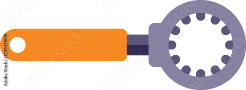 Orange bottle opener opening a bottle cap illustration