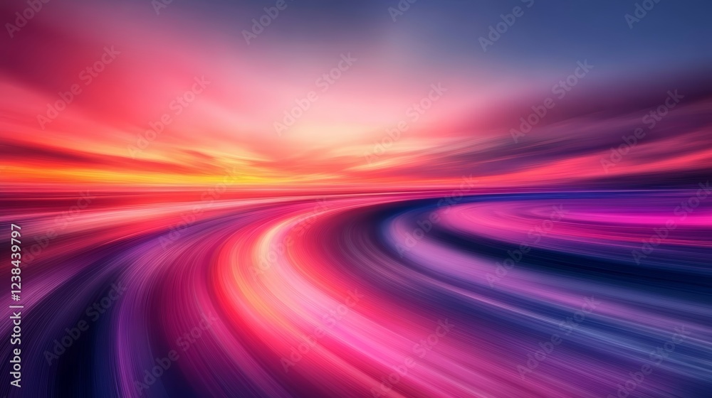 Speeding into the Sunset Abstract Illustration of a Data Highway with Fast Speed Transfer Speeding into the Sunset Abstract Illustration of a Data Highway with Fast Speed Transfer