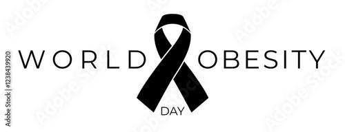 World Obesity Day black vector typo Logo Black Color