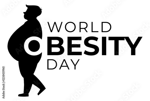 World Obesity Day black vector typo Logo Black Color