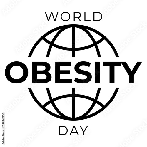 World Obesity Day black vector typo Logo Black Color