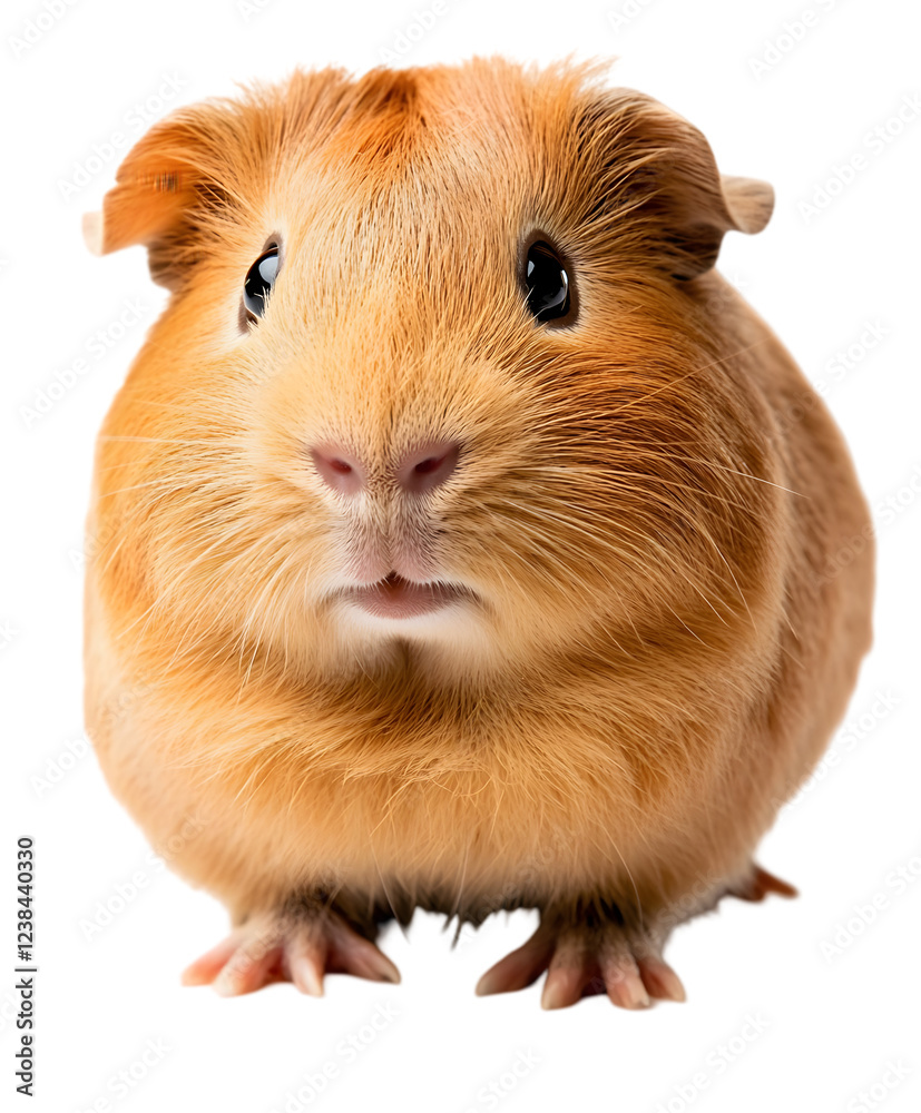 A fluffy guinea pig with soft brown fur, sitting in a playful stance. Transparent background
A fluffy guinea pig with soft brown fur, sitting in a playful stance. Transparent background