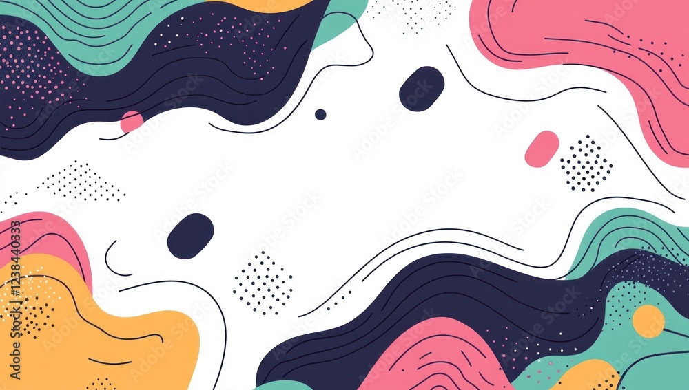 Fototapeta premium Abstract colorful wavy background with copy space.