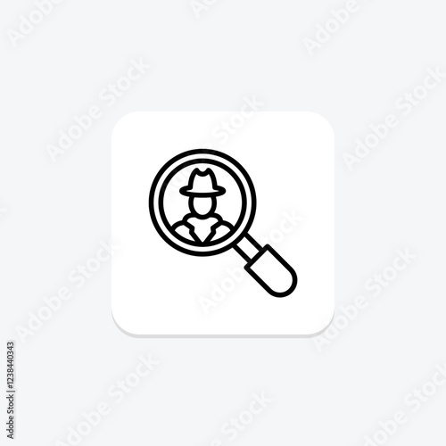 Inspector Scope line icon, vector, pixel perfect, illustrator file