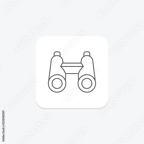 Binoculars thinline icon, vector, pixel perfect, illustrator file
