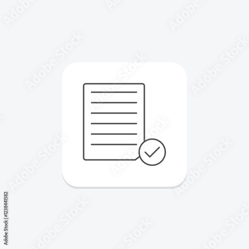 Inspection Compliance thinline icon, vector, pixel perfect, illustrator file