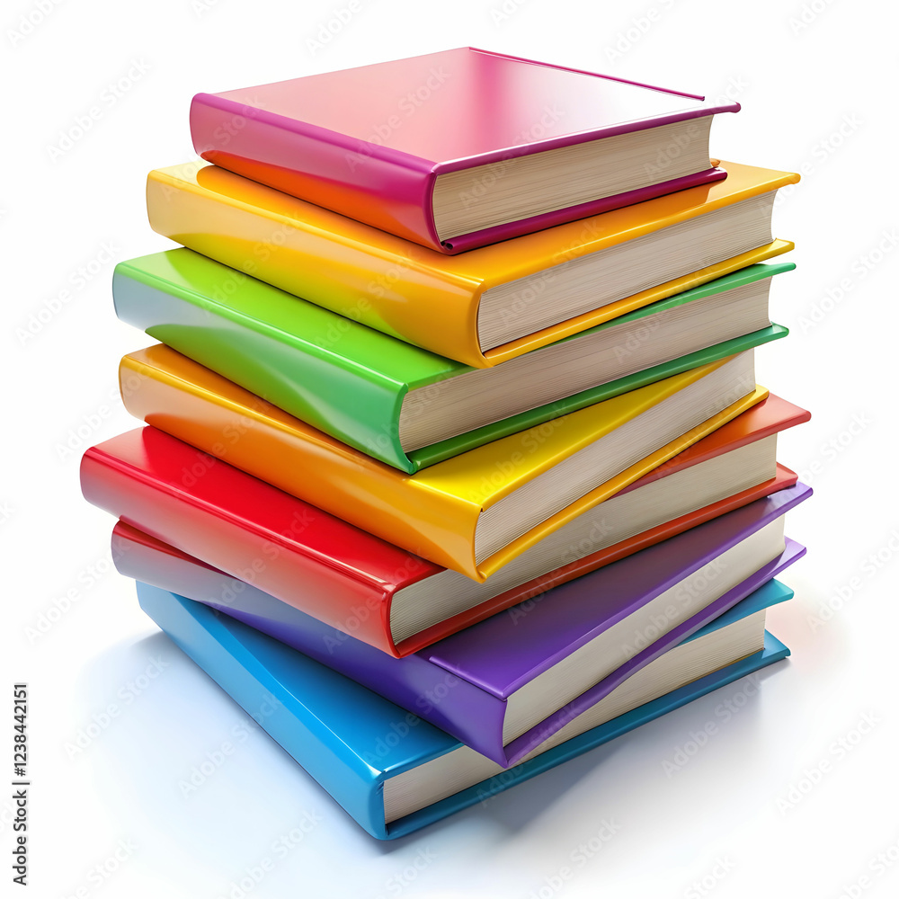 colorful book on white background colorful book on white background