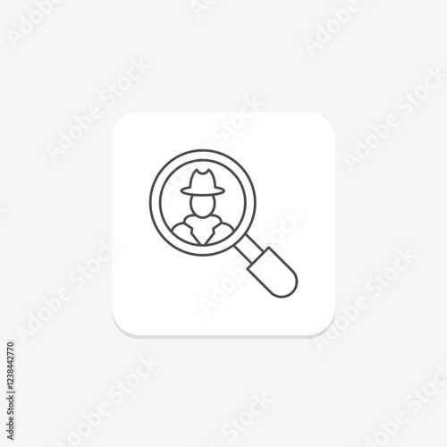 Inspector Scope thinline icon, vector, pixel perfect, illustrator file