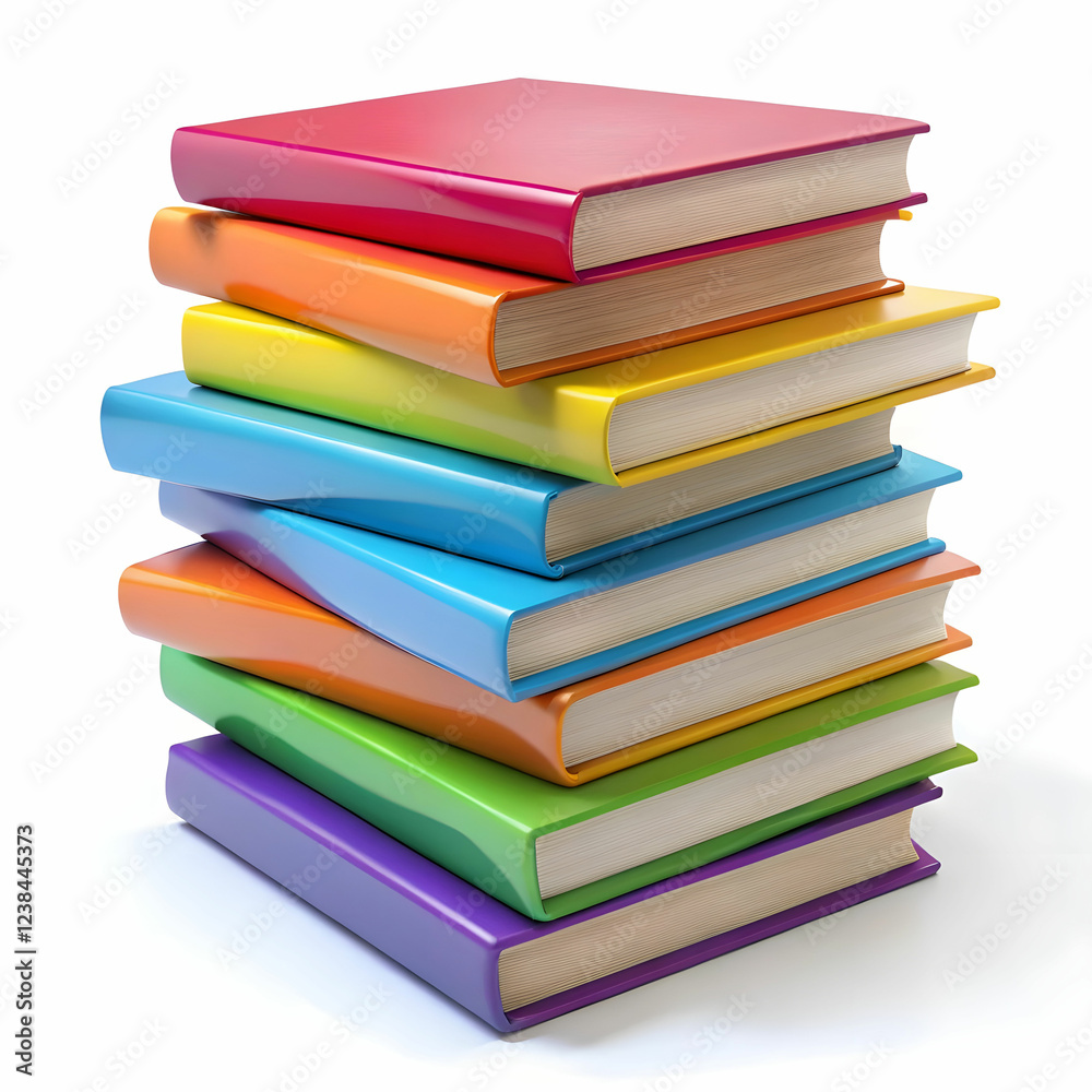 colorful book on white background colorful book on white background