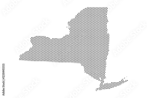 New York state map with dotted pattern vector illustration