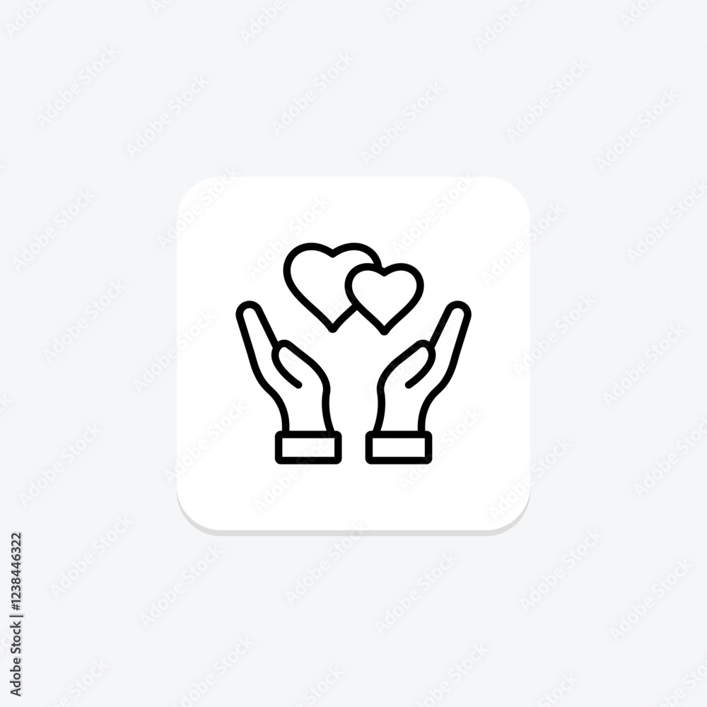 Obraz premium Care line icon, vector, pixel perfect, illustrator file