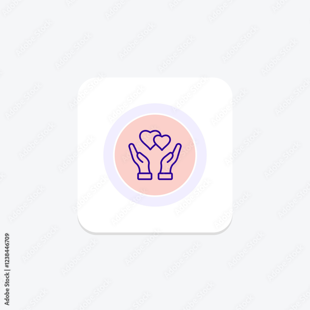 Obraz premium Care color circle icon, vector, pixel perfect, illustrator file