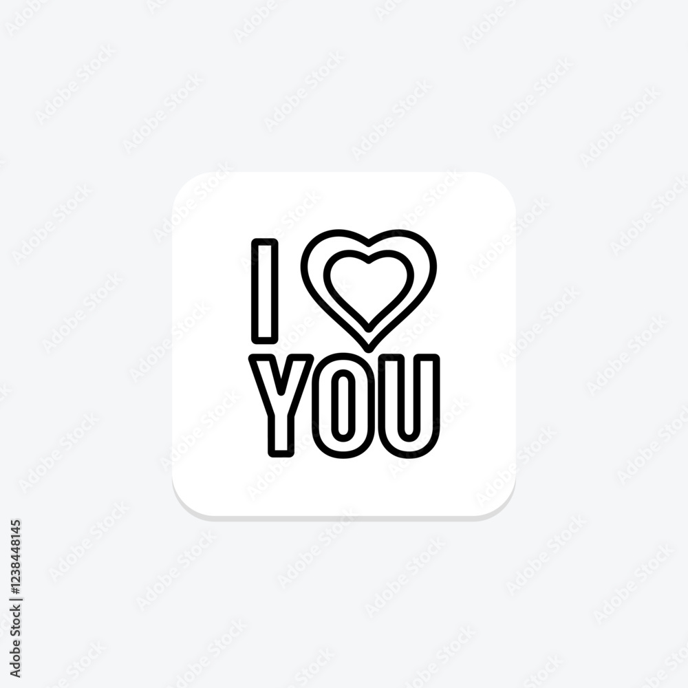 I Love You line icon, vector, pixel perfect, illustrator file I Love You line icon, vector, pixel perfect, illustrator file